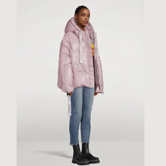Khrisjoy Iconic Oversized Hooded Puffer Jacket Goose Feather in Champagne Gold - Picture 9 of 10